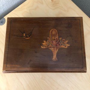Vintage WOODEN Marquetry Box